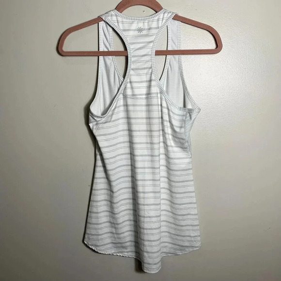 Athleta Gray White Stripe Racer Back Activewear Tank Top Size Small - Picture 8 of 8